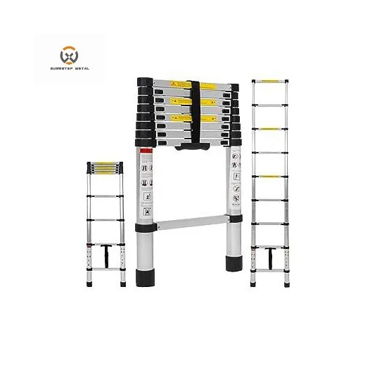 Thickness 1.5mm Aluminum Attic Stairs En131 compact folding ladder Folding Telescopic Ladder