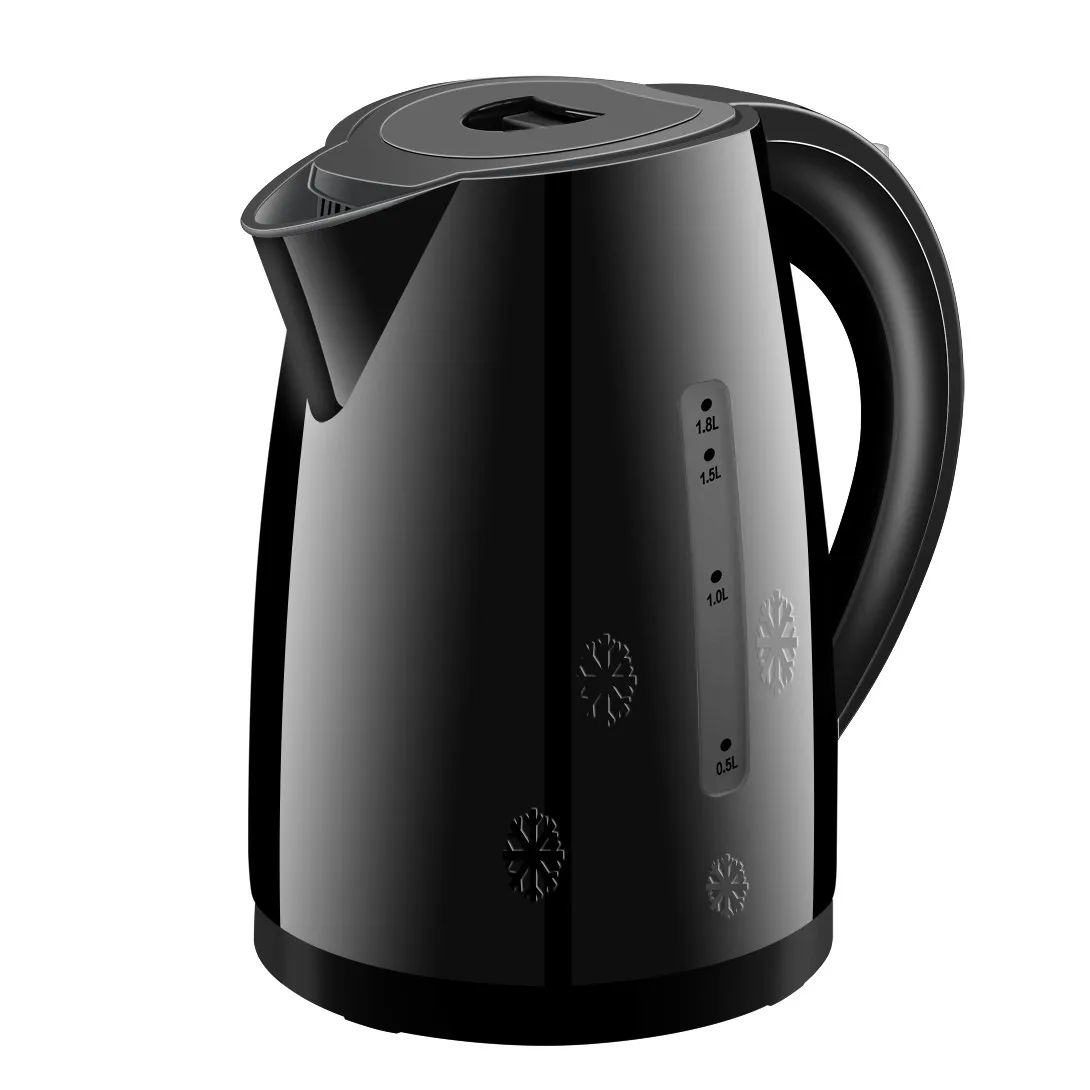 Кухонный Электрический чайник с окошком, удобный черный пластиковый чайник
