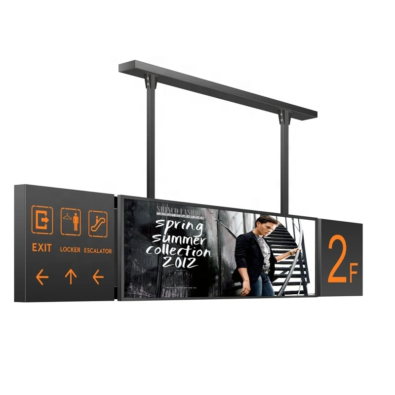 
Double sided LCD bar navigation signTraffic LCD screen subway direction wayfinding floor guide advertising display led logo sign 