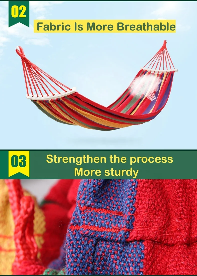 Canvas Hammock Bed Folding Double Hanging Nylon Wholesale Swing Portable Outdoor Camping Hammock