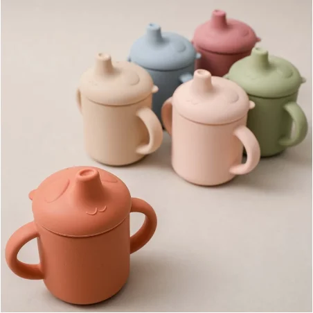 Baby Feeding Cups BPA Free Silicon Fashion Baby Drinkware Sippy Cups For Toddlers & Kids With Silicone Panda Pacifier