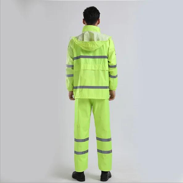 Low Price Motorcycle Men Raincoat best seller 2022 custom Adult Split Reflective Rain coat hoodie jacket pant
