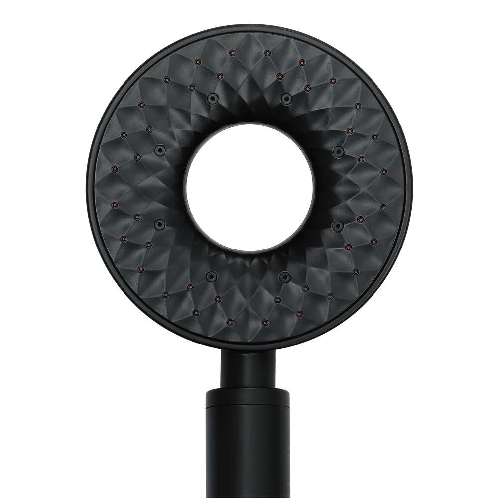 Shower Accessories Bathroom Black Round ABS Three Function Rain Hand Shower