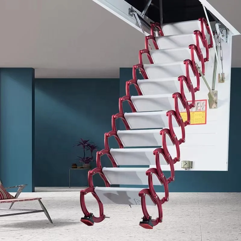 Classic carbon steel titanium magnesium alloy telescopic stair family folding ladder
