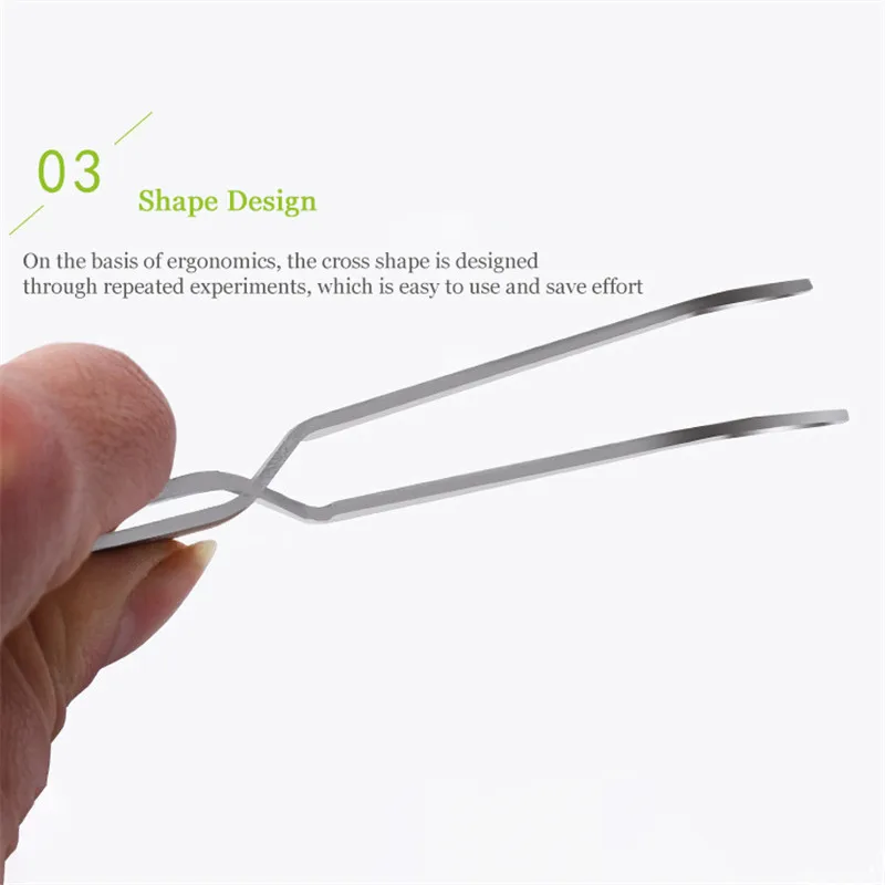 Nail Art Tweezers Stainless Steel Cross Action Tweezers Multifunctional Shaped Nail Clip Manicure Curve Nipper Nail Tools