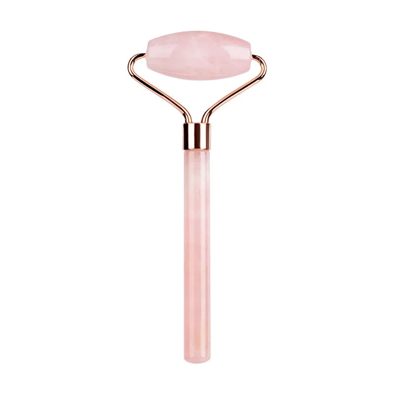 Natural Quartz Crystal Single Head Roller Rose Quartz Massage Facial Roller