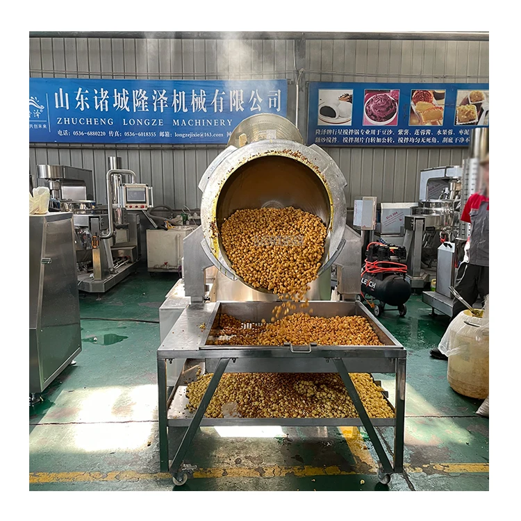 Factory Supply Industrial Popcorn Maker Machine Automatic Gas Caramel Sugar Salt Popcorn Making Machine