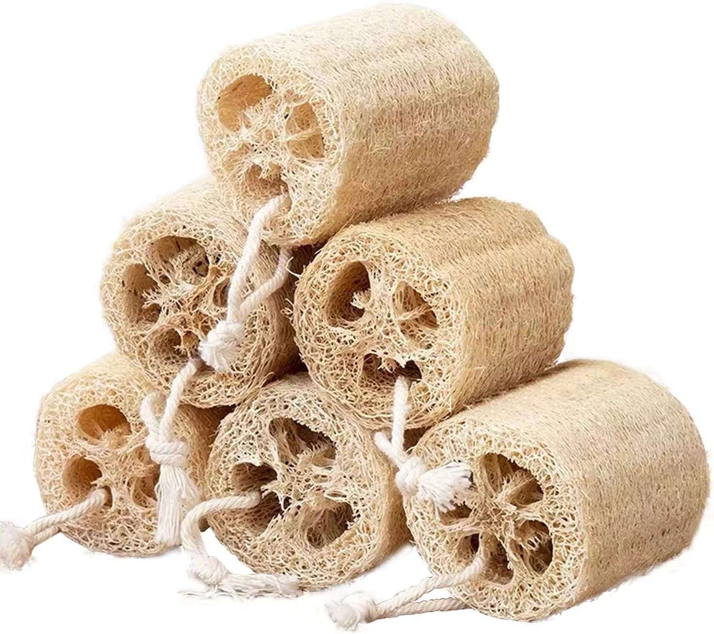 Natural Exfoliating Bleached Luffa Loofah Sponge Slice Cuts Loofah Soap