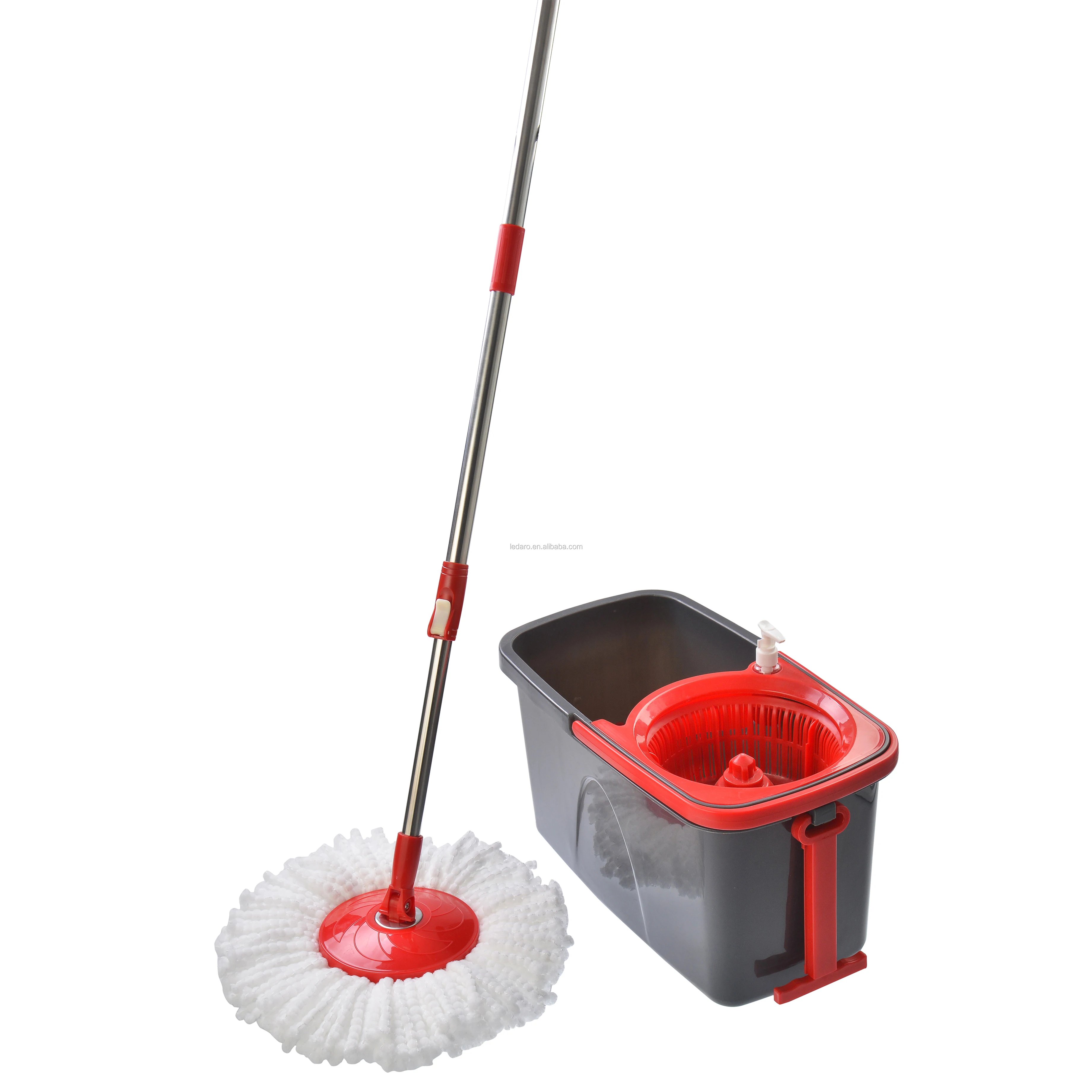 Easy Life Hand Press 360 Rotating  Microfiber Spin Mop Bucket System Detachable Spinning Basket Easy Wring Magic Mop Swivel Wet