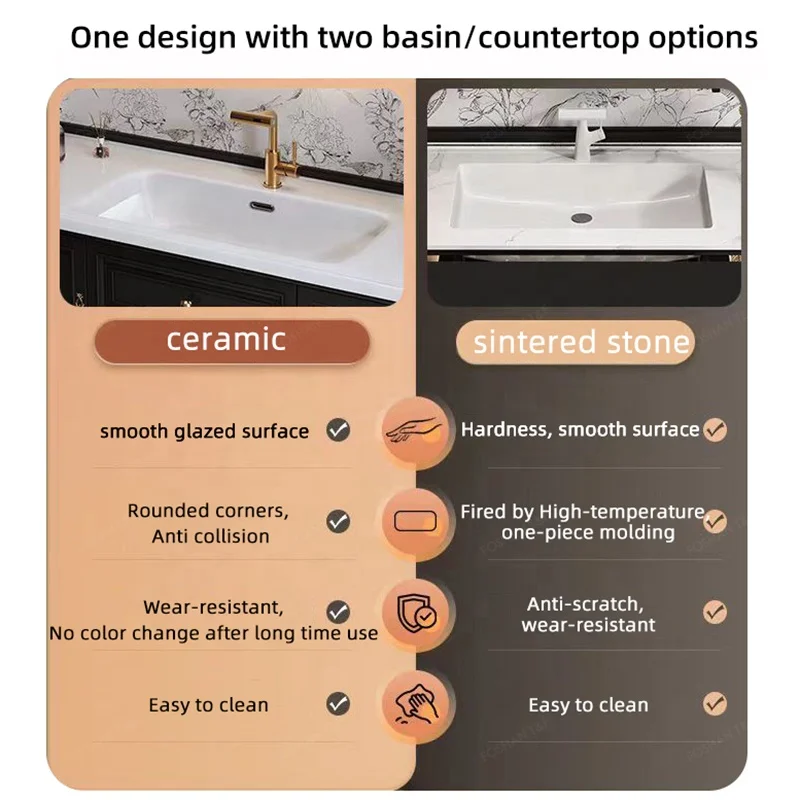 American Vintage Style Wall Mount Floating Luxury Hotel Bathroom Cabinet Vanities Set With Drawers And Mirror