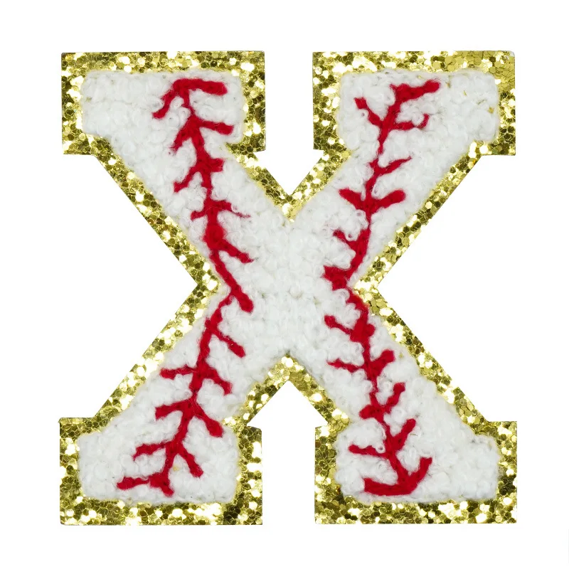 7 см блестящие бейсбольные нашивки с буквами, самоклеящиеся нашивки