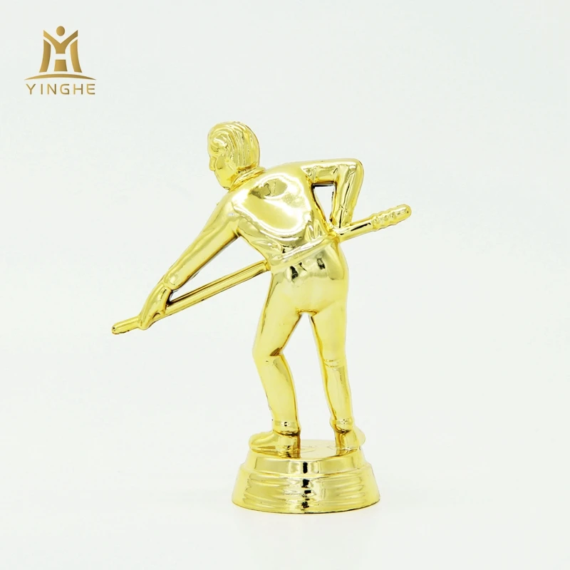 Custom plastic award snooker trophies and medals parts and components for champion