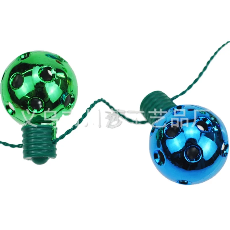 
Cross Border Hot Sale Christmas Bell LED Light Disco Ball Luminous Necklace 