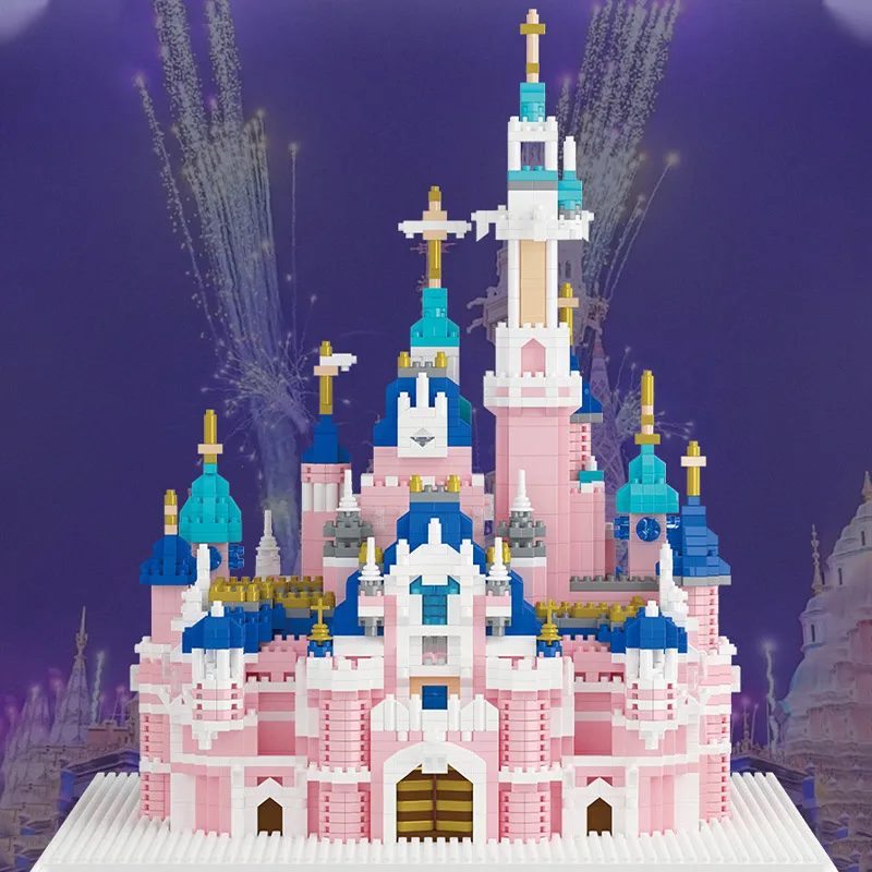 Castle Micro Building Bricks Construction Toy Plastic Build Block Kids Creative Toys Girls Princess Building Block Sets