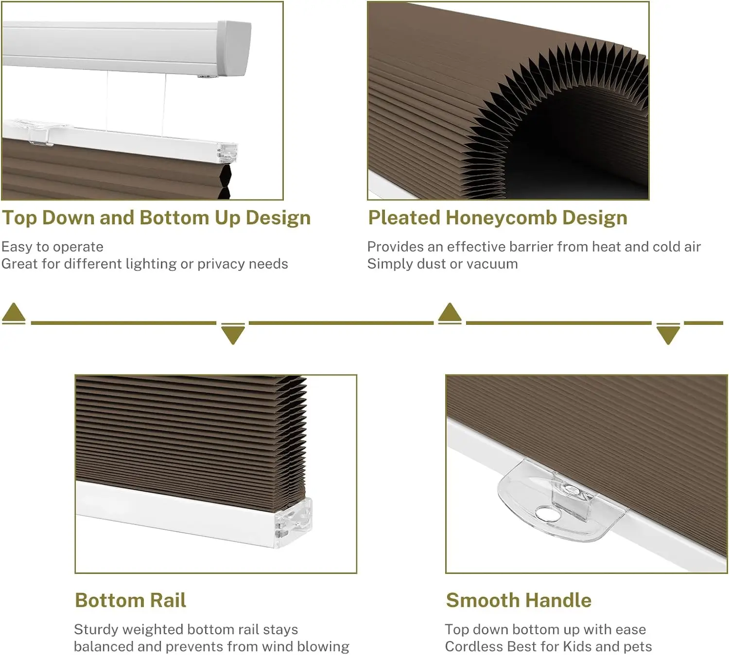 Smart Top Down Bottom Up Shades Honeycomb Blinds With Cellular Blinds Honeycomb