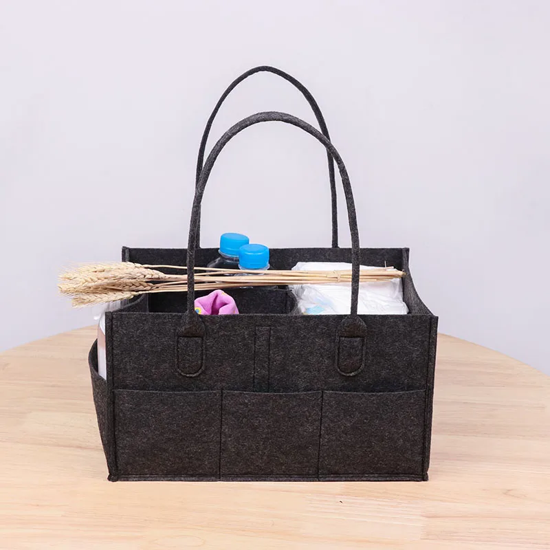 Wholesale customized logo eco portable mommy organizer nursery storage bin baby diaper caddy nappy diaper bag