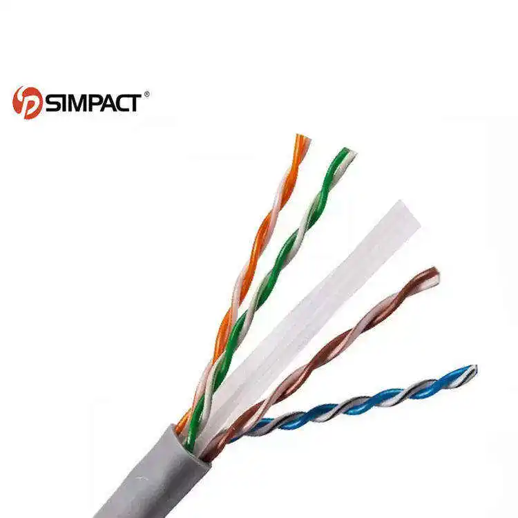 Simpact Factory Supply Pvc/Pe/Lszh/Cmp/Cmr Jacket Pure Copper 305M 23Awg Utp Cat 6 Cable Outdoor 1000Ft