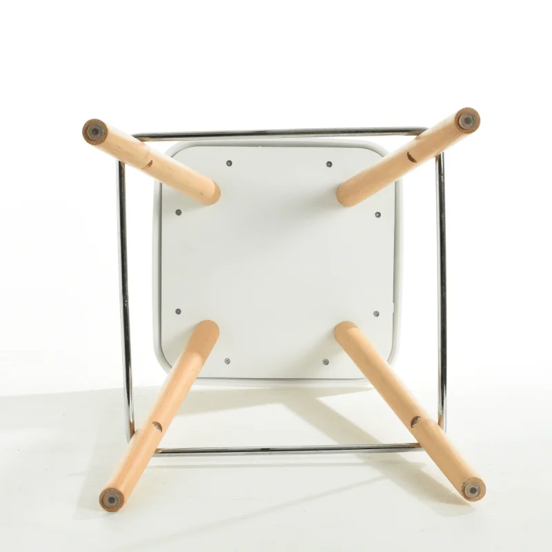 Fashion PP Plastic Seat with Wood Leg Bar Stool Bar Chair Counter Stool for Kitchen Restaurant