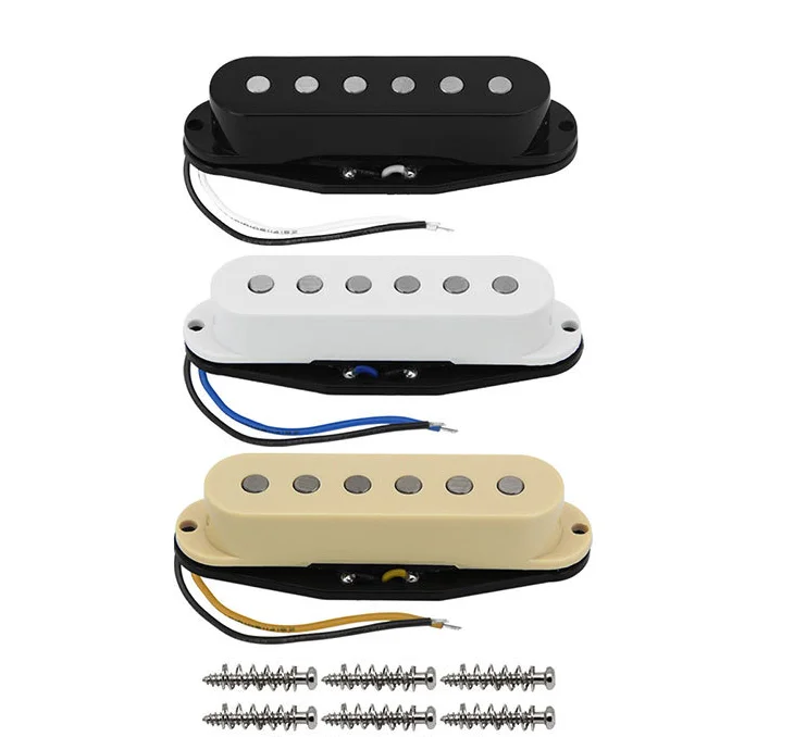 Wholesale Alnico 5 Set of 3 Staggered  ST Single Coil guitar pickups with Fiber Bobbin for st electric guitars