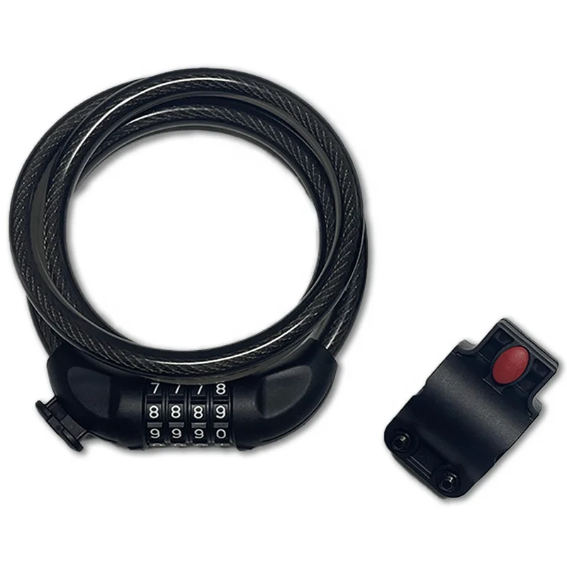 high quality safety self coil Keyless security Bicycle Cable 4 Digit Combination cable Bike Lock bicycle with Mounting Bracket