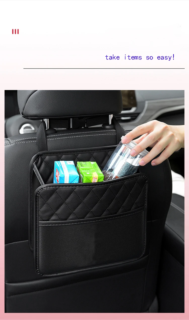 PU Premium Car SeatBack Organizer Travel Accessories Car Seat Back Organizer Seat Protector Kick mats Back seat Protector
