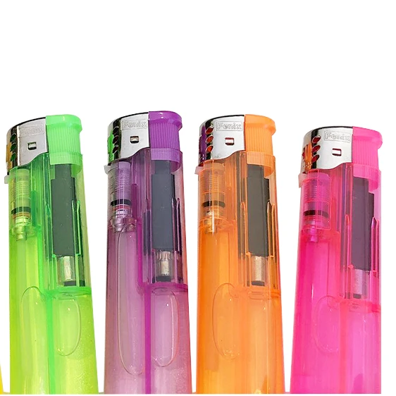 2022 HAOPAI  OEM Brand Lighter Disposable Transparent Custom Logo Lighters with Stickers