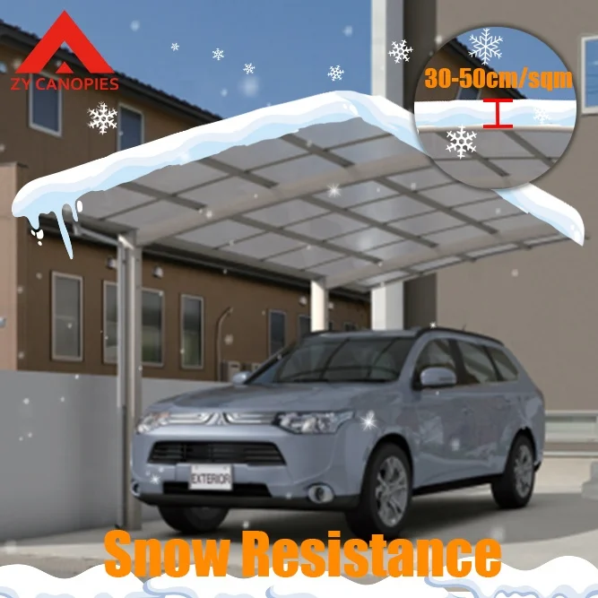Outdoor 2 Car Shed Garages For Parking Polycarbonate Roof  Metal Garage Carport