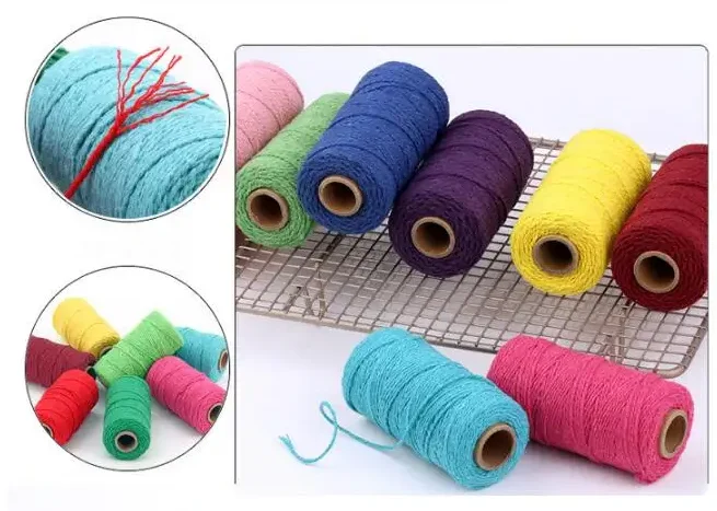Rice-dumpling line two-color cotton rope diy weaving decoration handmade gift box baking packaging binding rope wholesale