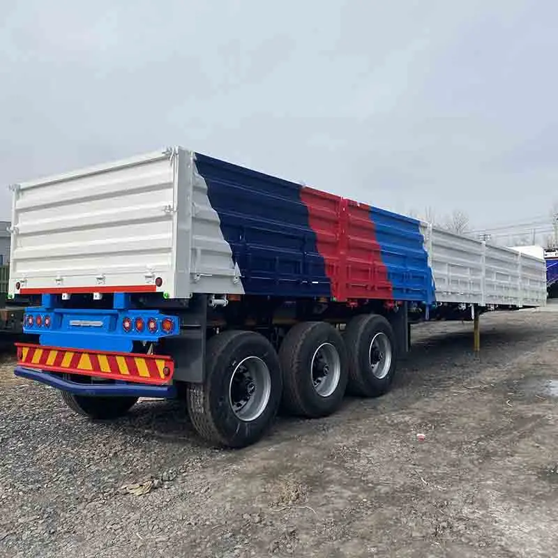Vehicle Master Bulk cargo sidewall trailer side board flatbed trailer 3 axle semi trailer with side wall