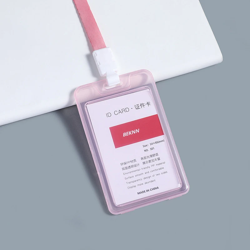 Double-sided Transparent Staff Work Card Holder Employees Workers Pass Access Card Cover Id Tag Bus Card Sleeve