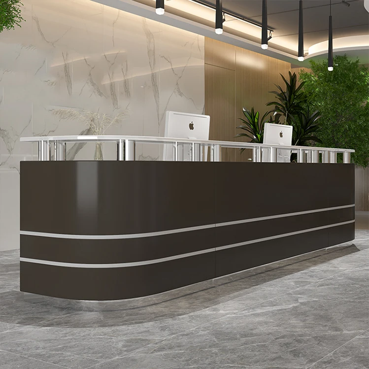 Factory wholesale ddp one piece customized google office shop reception desk tiktok reception desks