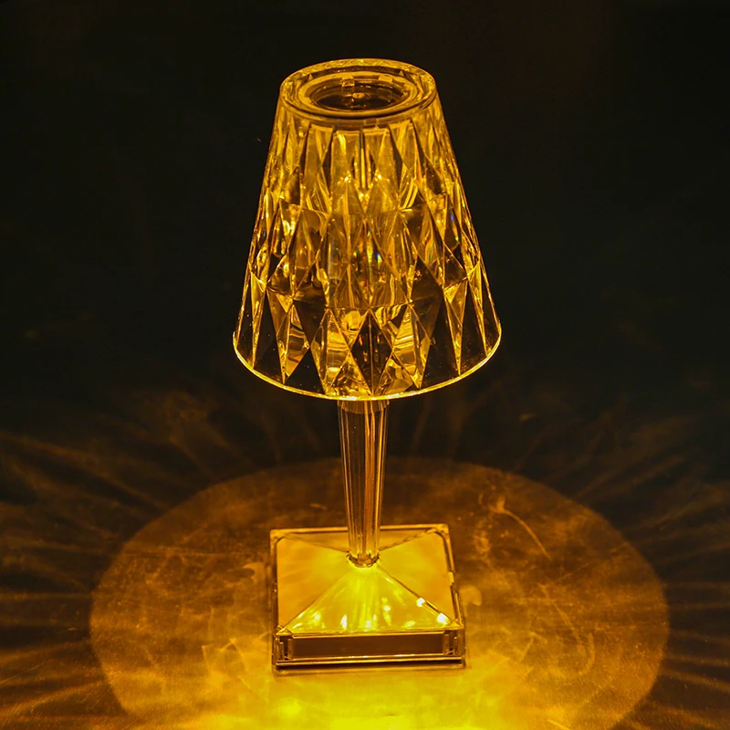Desktop decoration crystal projection lamp LED atmosphere night light bedroom rechargeable diamond table lamp