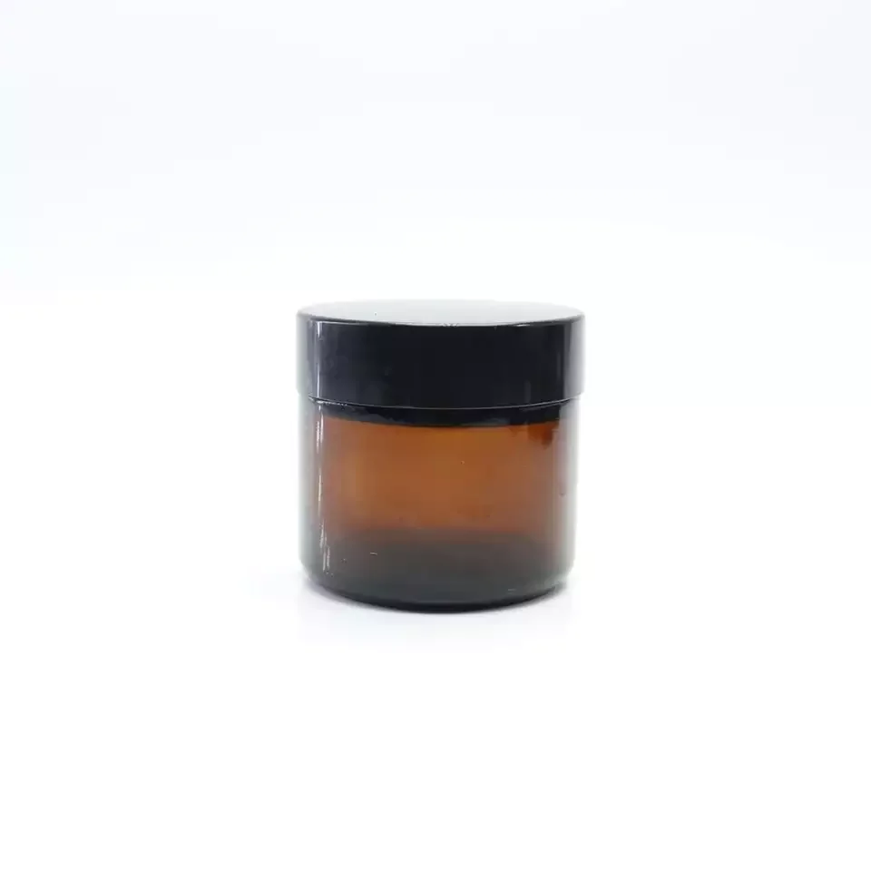 5g 10g15g 20g 30g 50g 60g 100g amber clear black glass cream jar with gold black sliver aluminium Cap