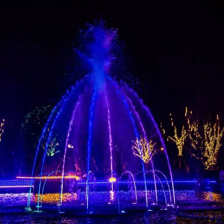 Small Lake Musical Laser Beam Light Fountain Equipment Outdoor Mini Musical Dancing Pond Fountains with Light