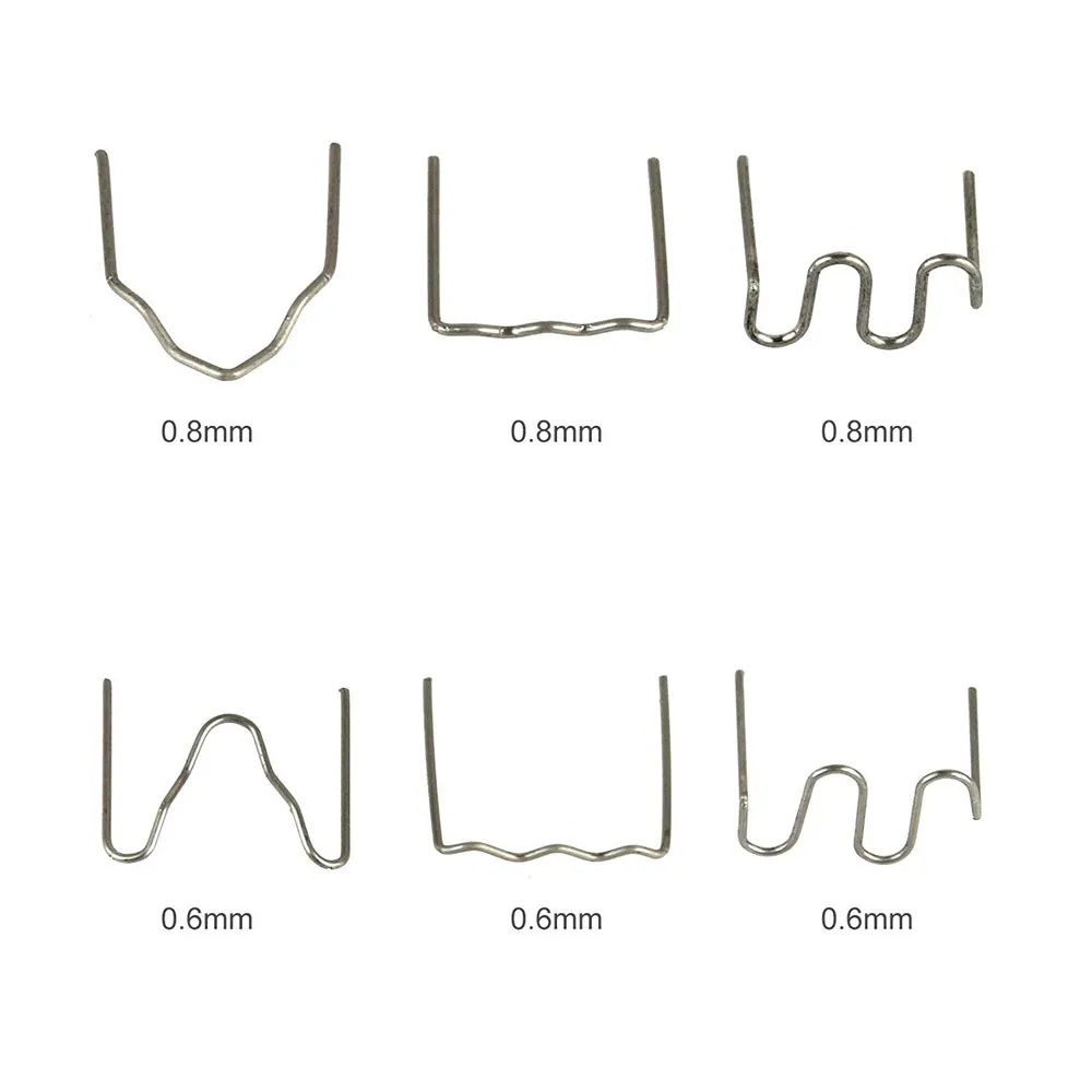 500pcs Electric Car Bumper Plastic Welding Staple Making Gun Mending Repairing Machine Wire Welder Stud 0.6mm Small Waves Staple