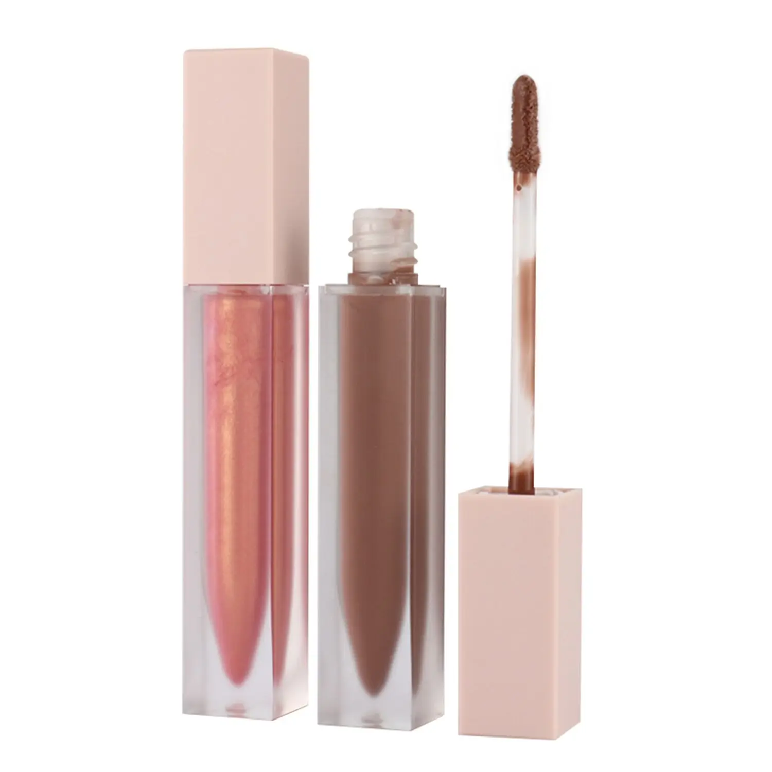 Clear glossy matte lip gloss with different shade and coming with color name stickers and regular paper boxes liquid lipstick