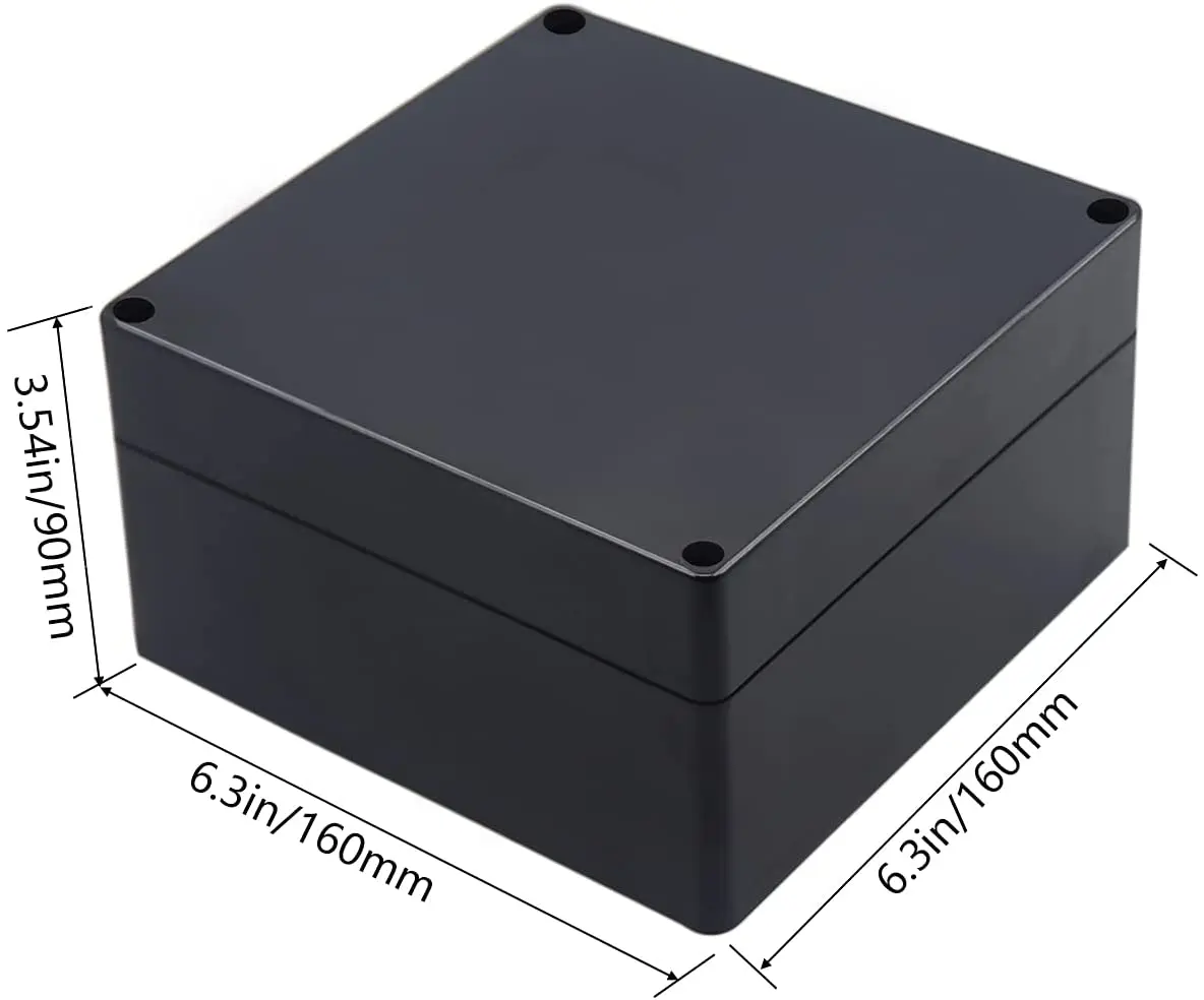 ABS Black Electronic Waterproof Junction Box Plastic Enclosure Box Instrument Case Electrical Project Outdoor Junction Box