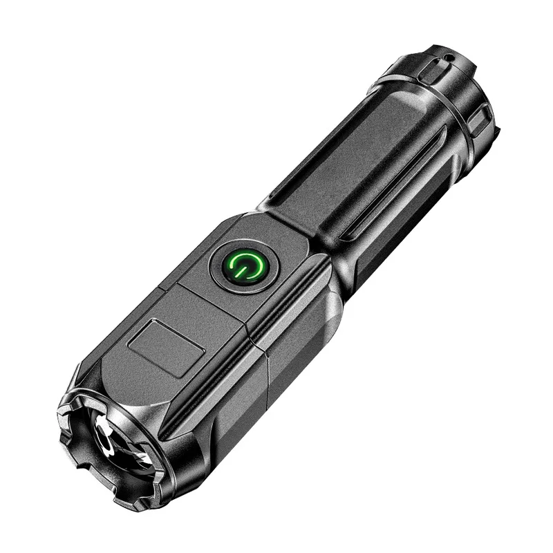 Portable  Multi-Functional Telescopic Zoom Ultra Bright Flashlight Abs Strong Light Focusing Led Flashlight