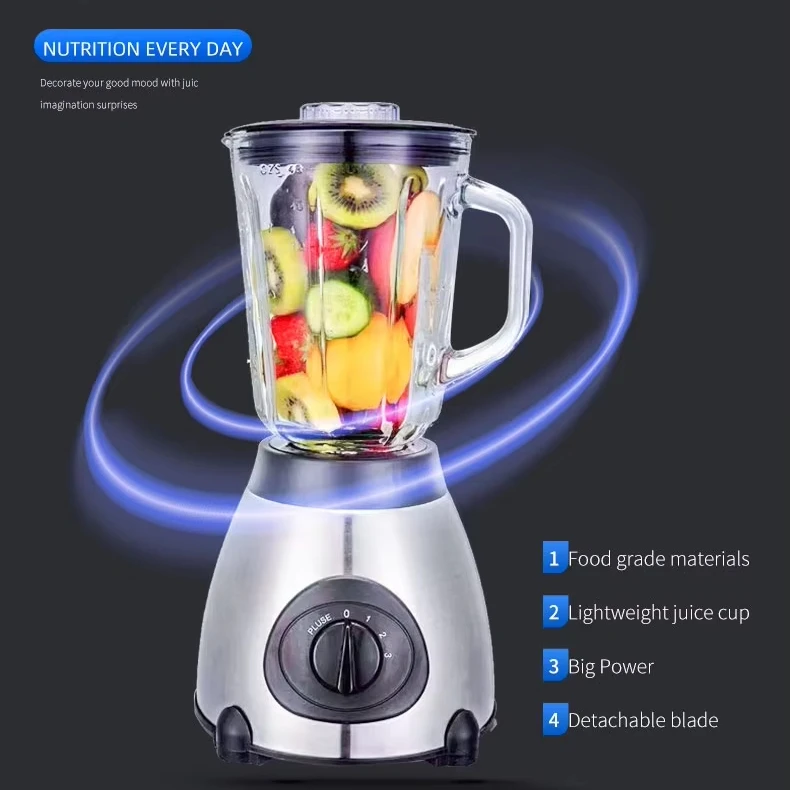 High-power ice crusher Stainless steel glass grinder  home kitchen appliances electric fruit smoothie juicers mixer blenders