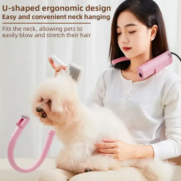 Pet Hair Dryer Neck High Power Silent Hair Blowing Artifact Large Small Pet Hair Dryer Neck Water Blower Special For Dogs