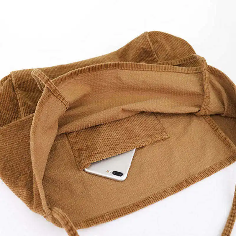 Wholesale Fashionable Eco Friendly High Quality Custom Corduroy Tote Bag for Shopping