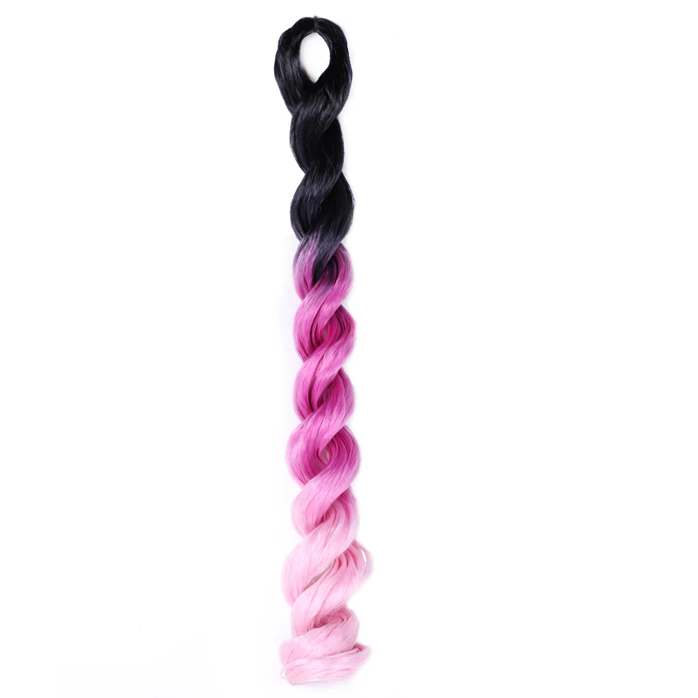 Wholesale Free Sample 150g Synthetic French Curls Hair extension Ombre Crochet Braids Attachment Wavy Braiding Hair