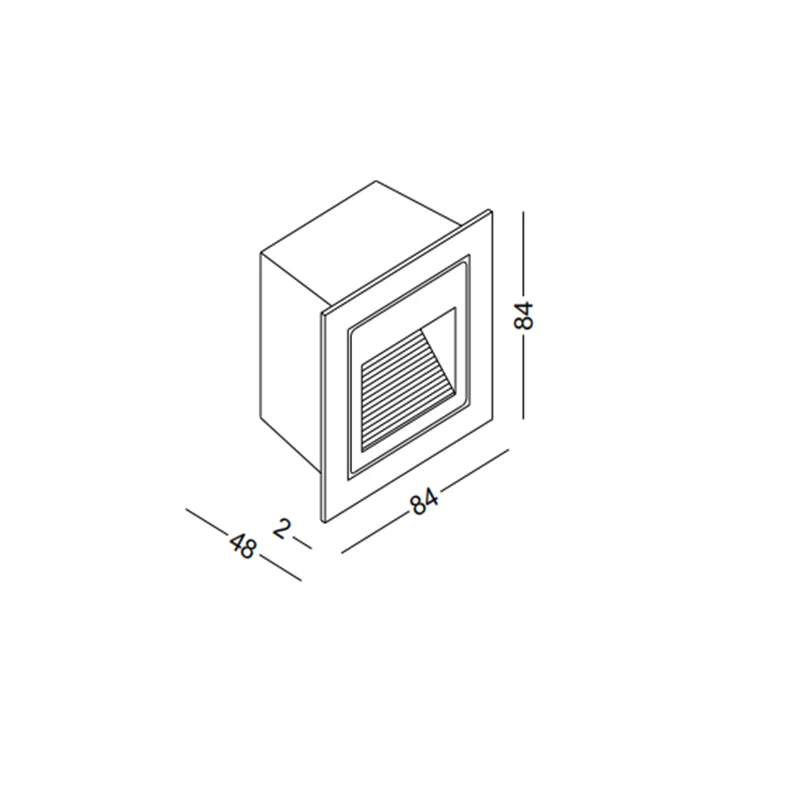 PASSUN exterior lighting waterproof ip65 aluminum wall recessed 84x84mm square led step light