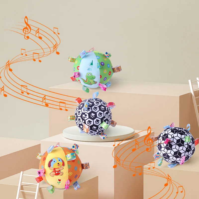 Wholesale Colorful Terylene Chew Dog Toy Football Plush Ball with Sound for Baby Leaning Color