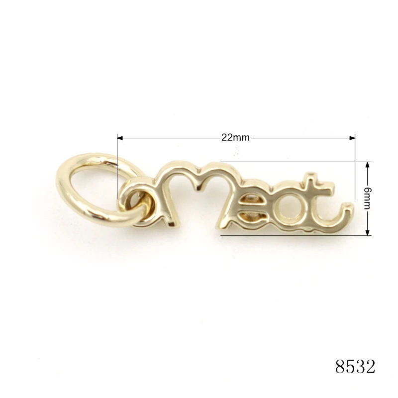 Handbag Hardware Metal Brand Name Charm Pendant Letter Logo Tag for Jewelry Making Bag Accessories