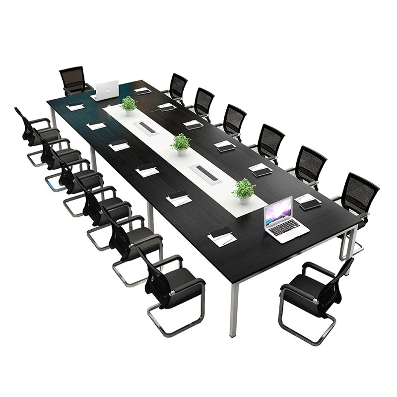 Деревянная Черная тисненая черная офисная мебель стол для совещаний