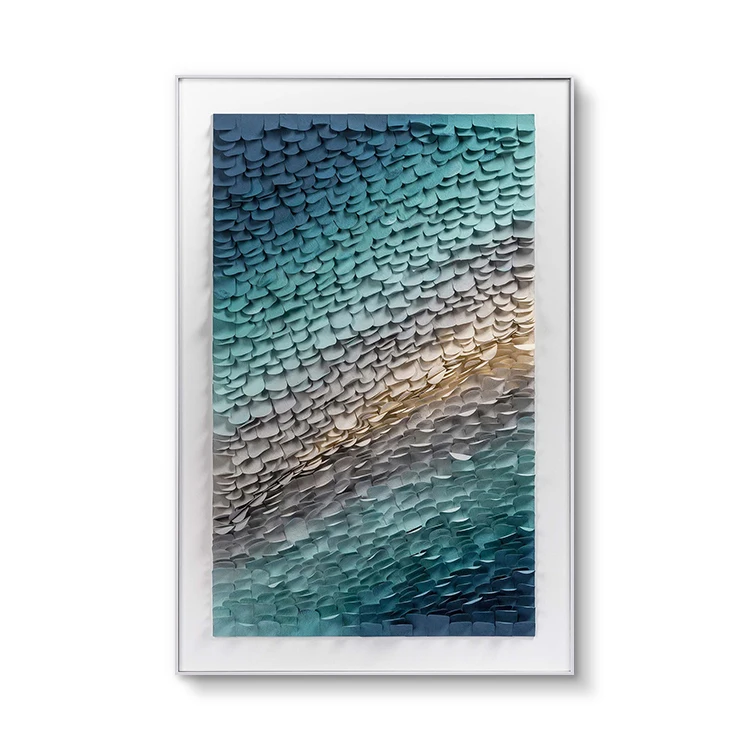 Customized Handmade paper mounted with white leather Luxury 3D paper house decorations home accents artworks