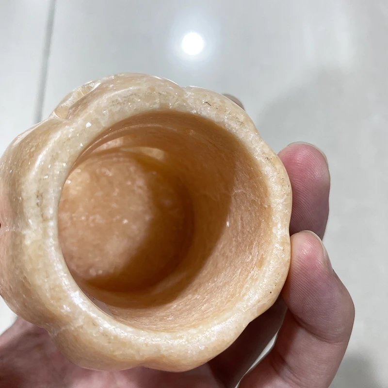 
Wholesale High Quality Crystal Stone Carvings Aura Jade Pumpkin Lampshade For Halloween 