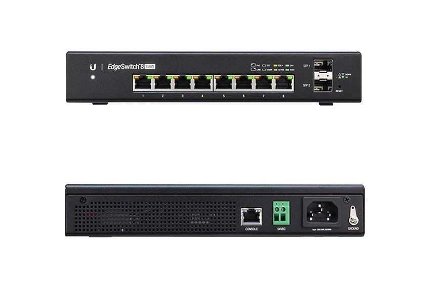 ES-8-150W край переключатель 8 PoE порта 2 SFP UBNT сети управляемый + гигабитный коммутатор с модулю небольшого