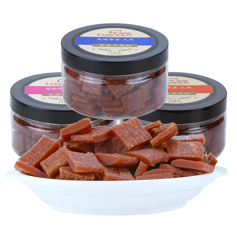 Hot Selling 2024 Trend No Additives Health High Protein 180g Pet Snack Beef Pellets For Dog Training